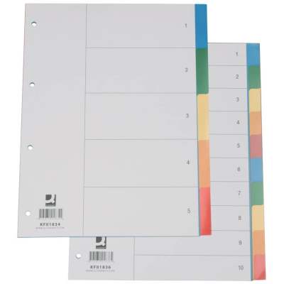 Register - blanko, PP, A4, 5 Blatt, Taben 5-farbig