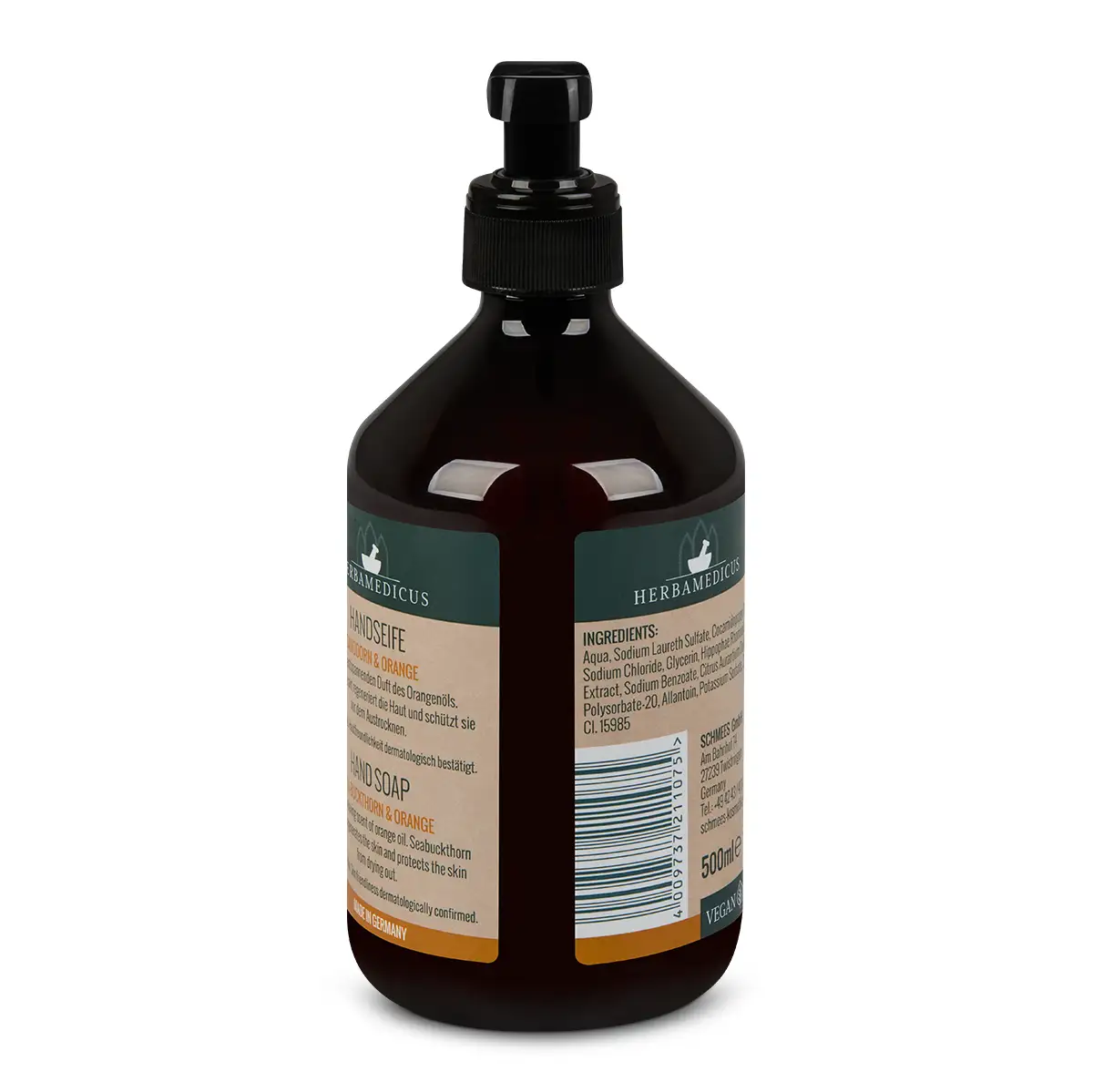 Herbamedicus Handseife 500ml Sanddorn & Orange