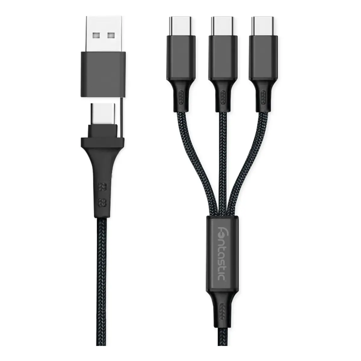 Fontastic Multi Ladekabel - 3-fach USB-Typ-C auf USB-A/Typ-C