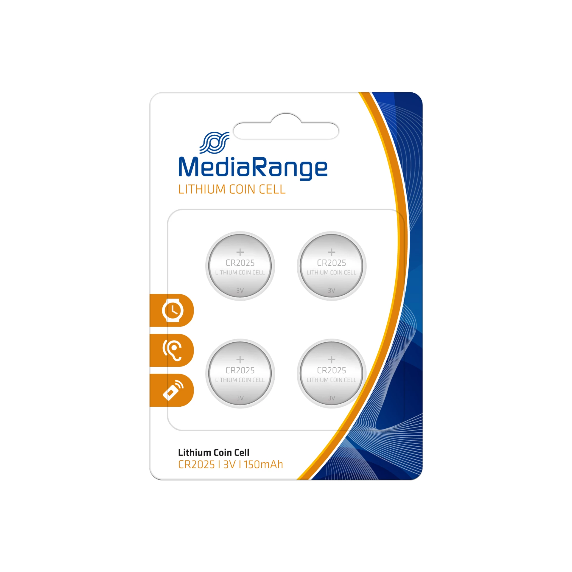 MediaRange Knopfzellen Lithium CR2025|3V 4er Pack