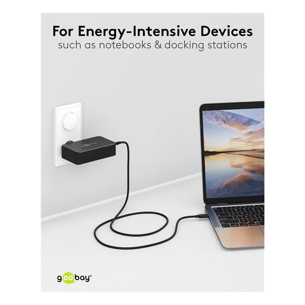 Goobay USB-C™-Ladegerät für Laptops (90 W) schwarz