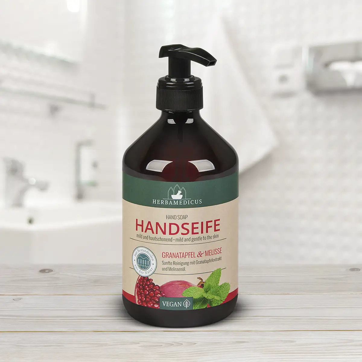 Herbamedicus Handseife 500ml Granatapfel & Melisse