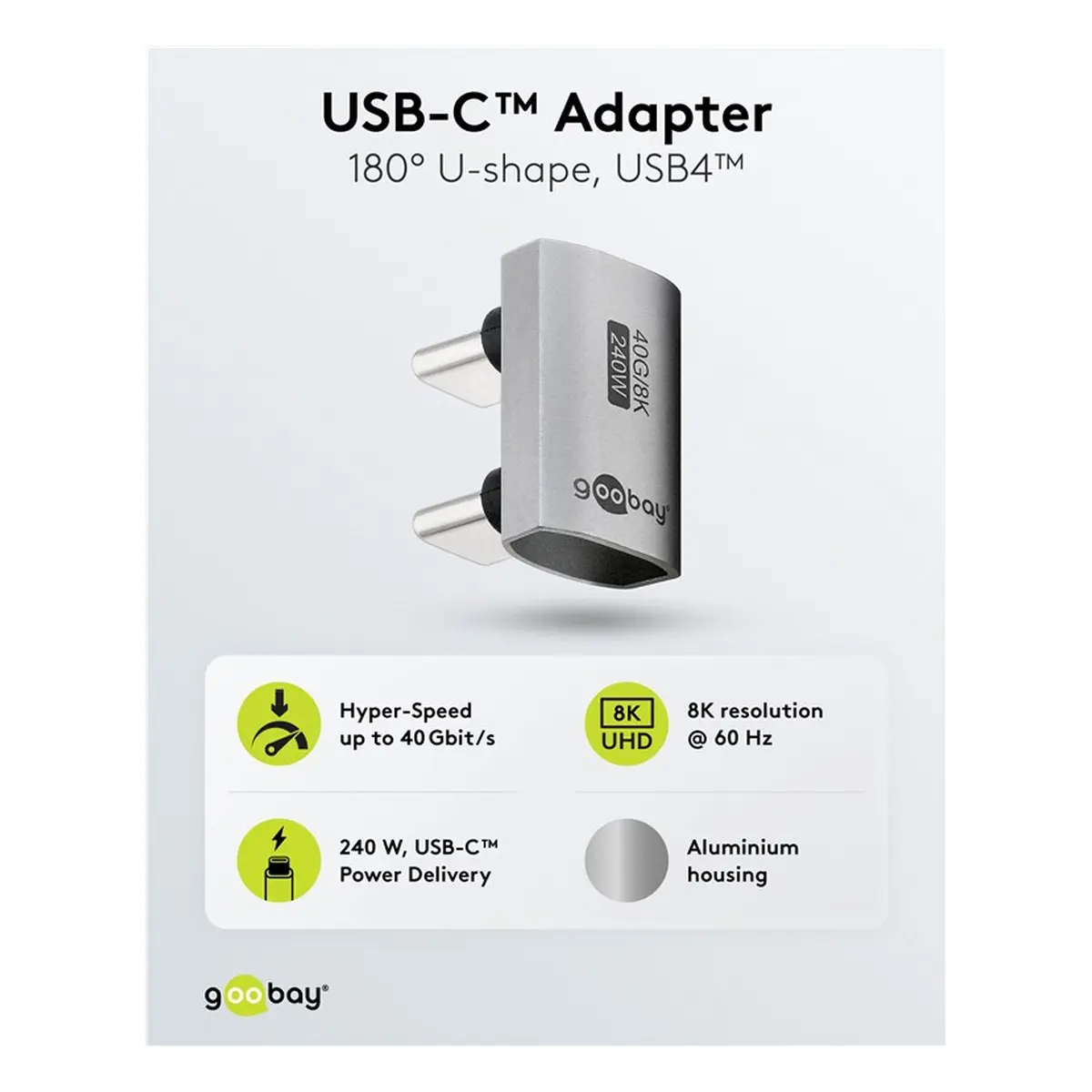 USB-C™-Adapter 180° U-Form, USB4™