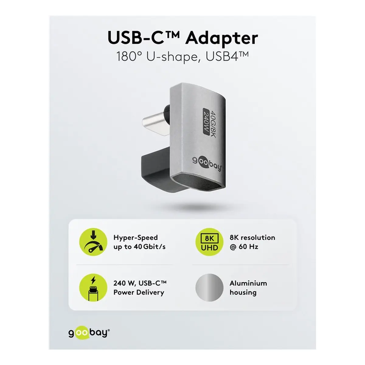 USB-C™-Adapter 180° U-Form, USB4™