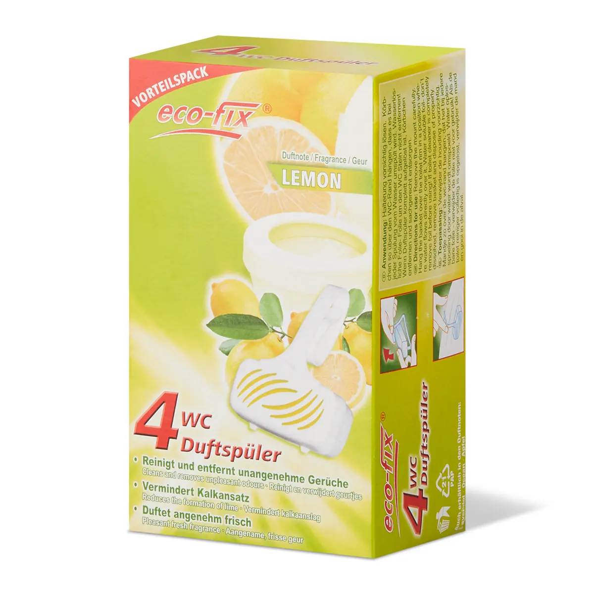 eco-fix Vorteilspaket WC Duftspüler Lemon 4x33 g