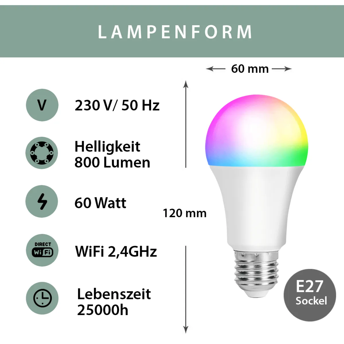 Smart Home LED Leuchte E27 RGBW 