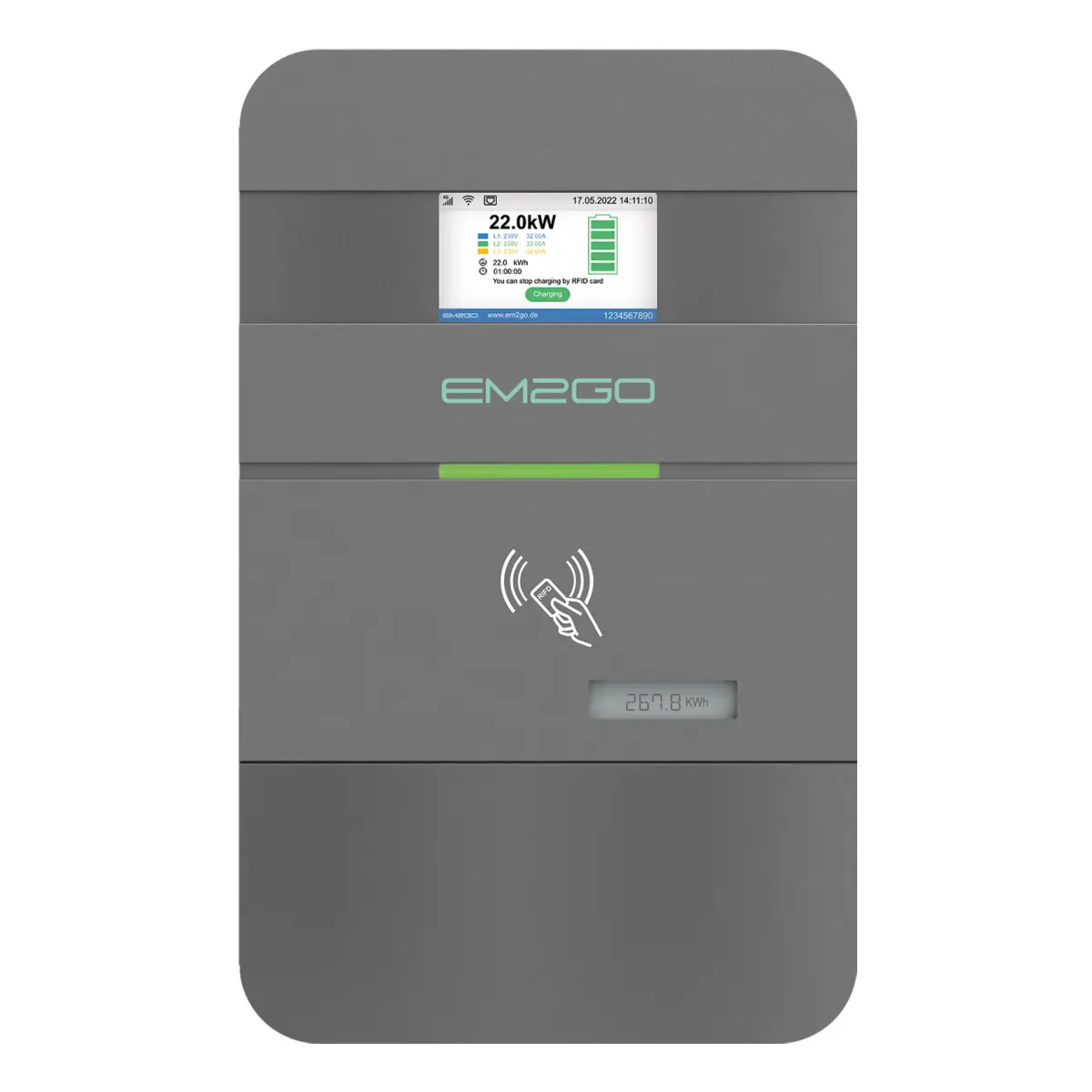 EM2GO AC Wallbox Pro Power 22kW Typ 2 Steckdose