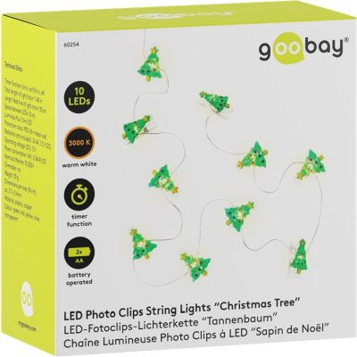 Goobay 10er LED-Fotoclips-Lichterkette “Tannenbaum“