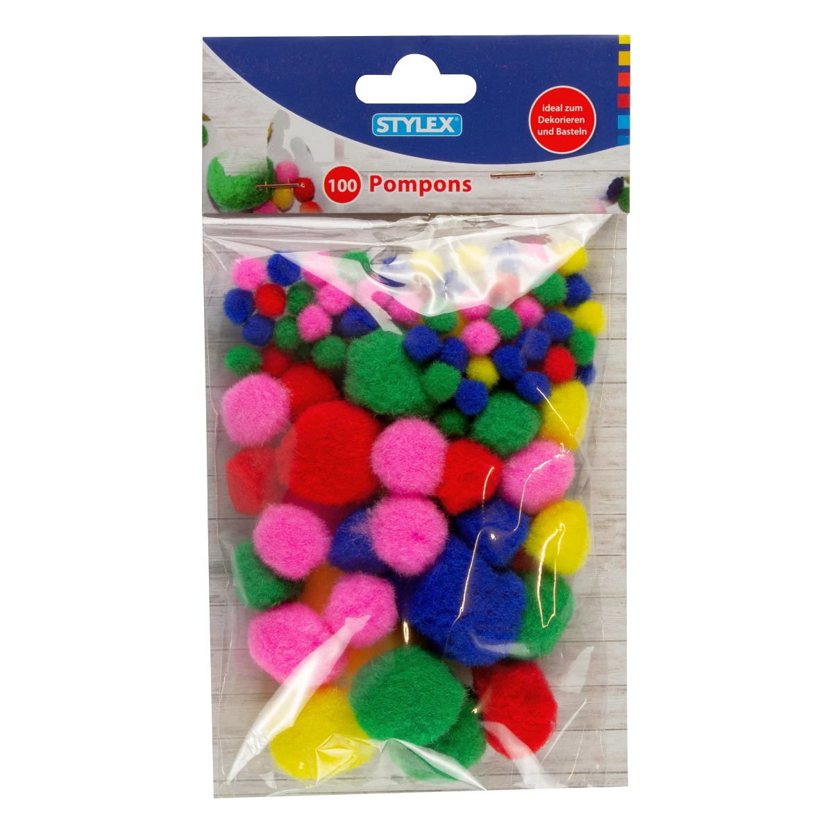 Pompons, 100 Stück im Beutel