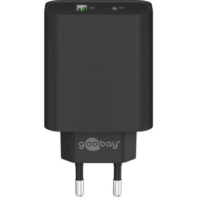 Dual-USB-Schnellladegerät PD/QC (45 W) schwarz