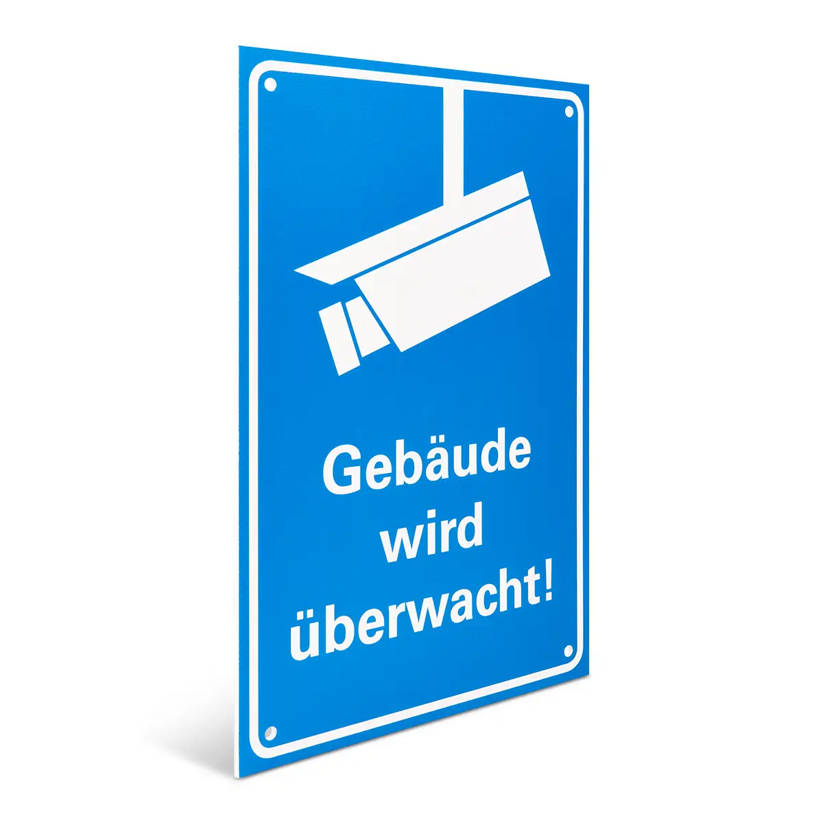 Schild - Gelände wird überwacht blau