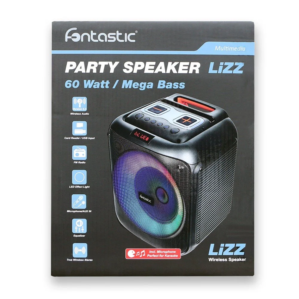 Drahtloser Party-Lautsprecher 60W Mikrofon & LED - Fontastic